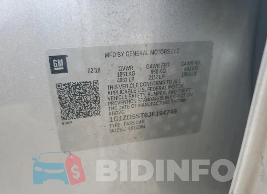 1G1ZD5ST6JF194749 Photo# 12