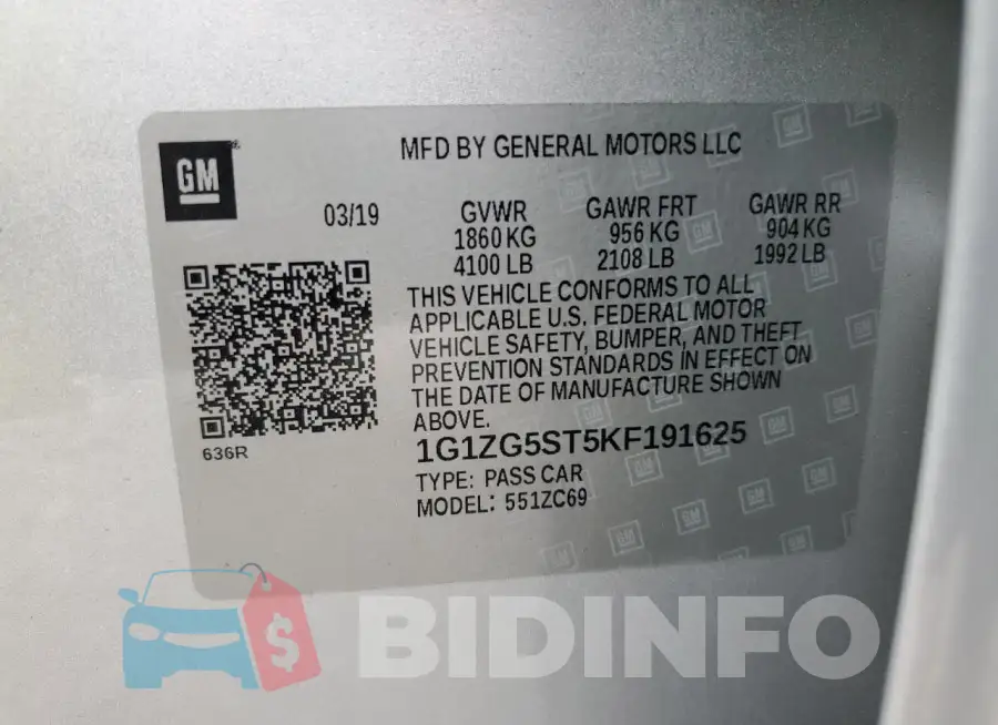 1G1ZG5ST5KF191625 Photo# 13