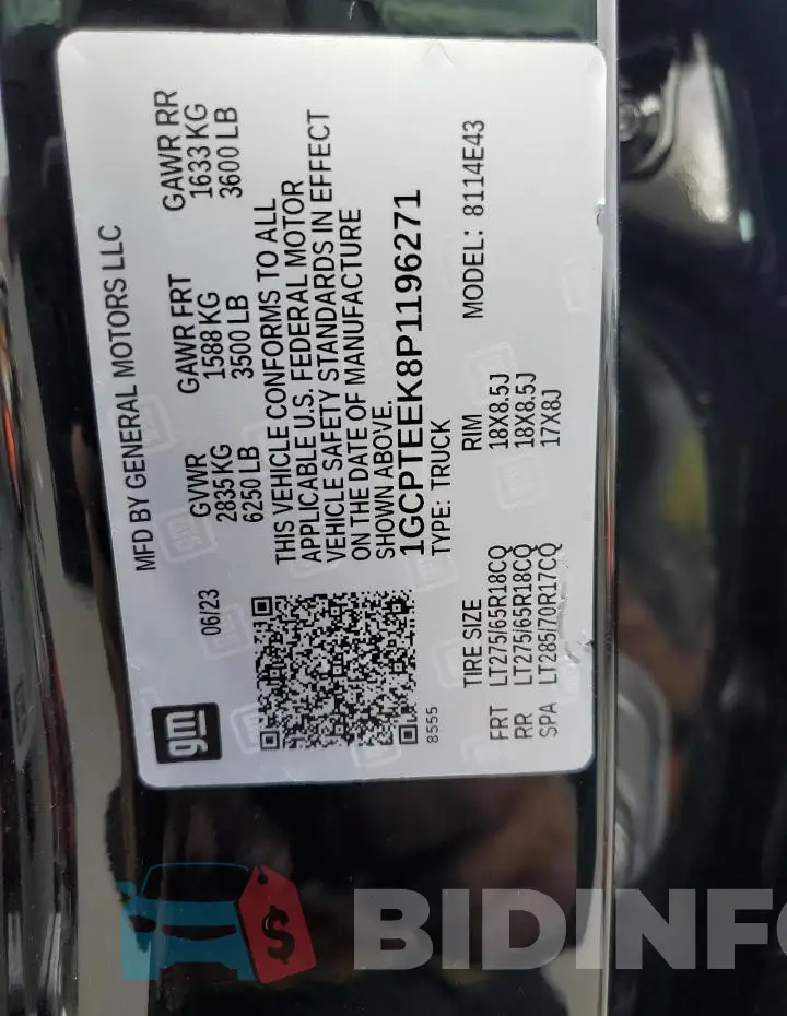 1GCPTEEK8P1196271 Photo# 12