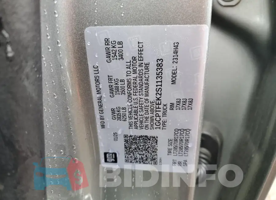 1GCPTFEK2S1135383 Photo# 13