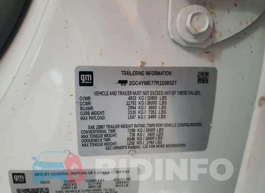 2GC4YME77R1108527 Photo# 12
