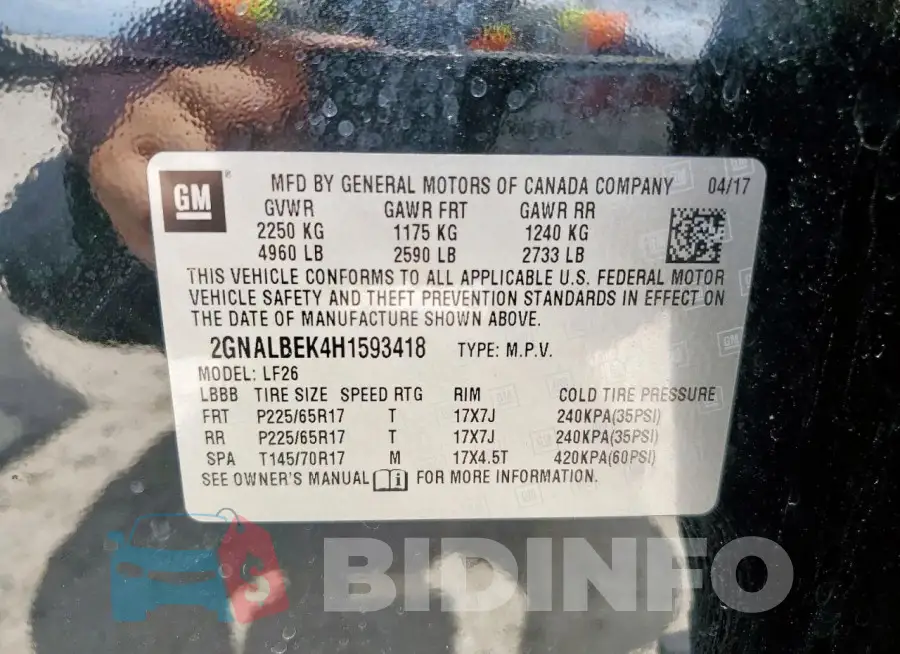 2GNALBEK4H1593418 Photo# 14