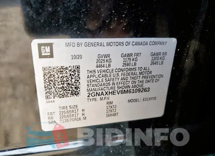 2GNAXHEV6M6109263 Photo# 14