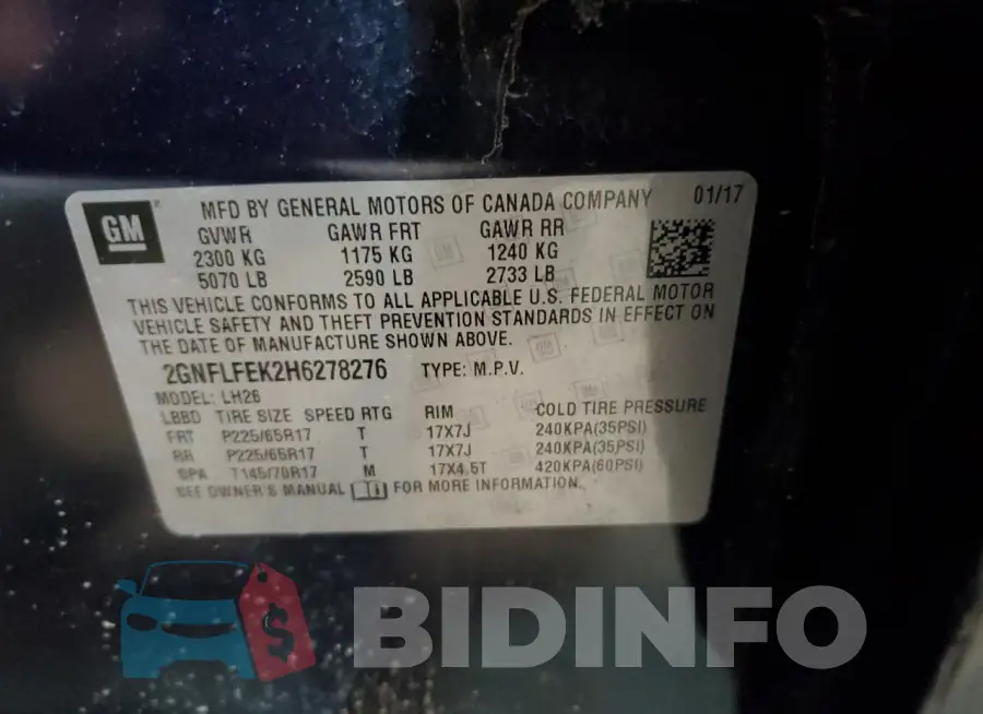 2GNFLFEK2H6278276 Photo# 13