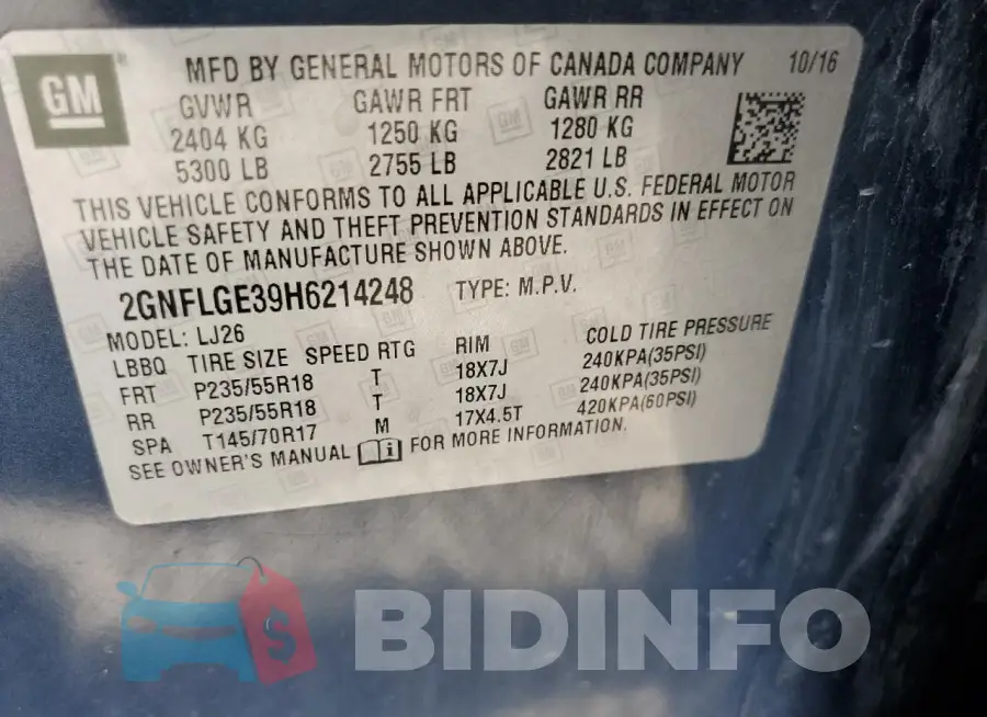 2GNFLGE39H6214248 Photo# 12