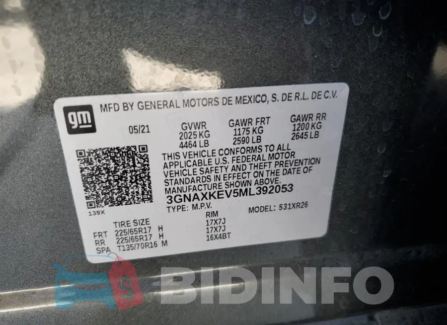 3GNAXKEV5ML392053 Photo# 13