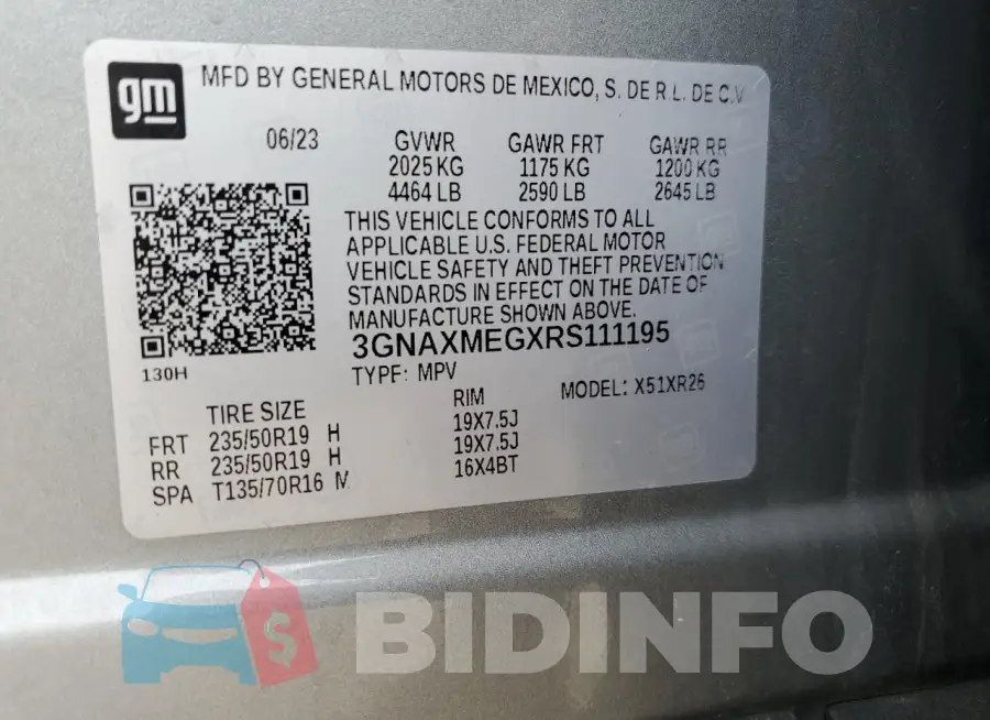 3GNAXMEGXRS111195 Photo# 12