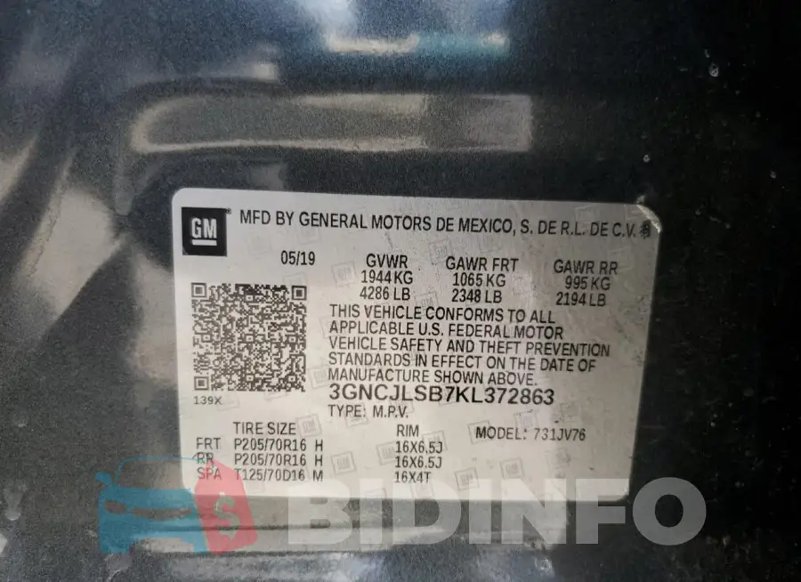 3GNCJLSB7KL372863 Photo# 13