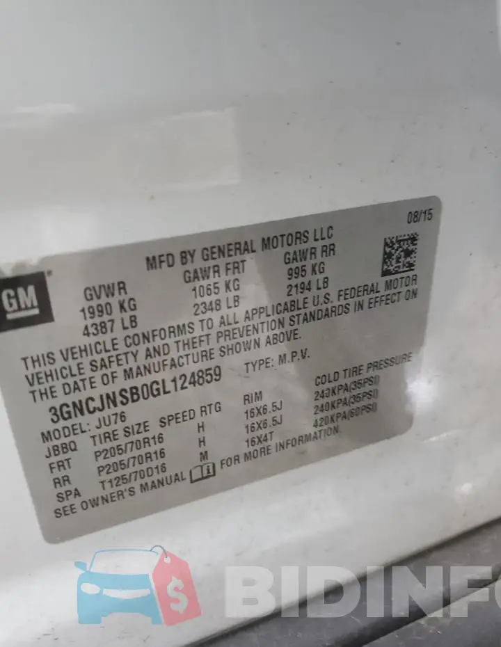 3GNCJNSB0GL124859 Photo# 13