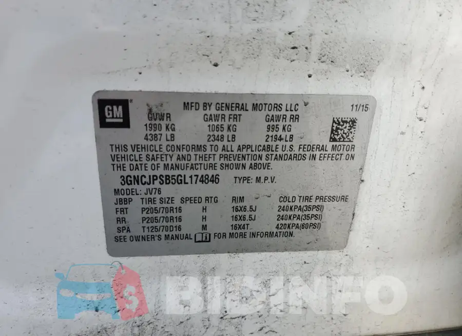 3GNCJPSB5GL174846 Photo# 14