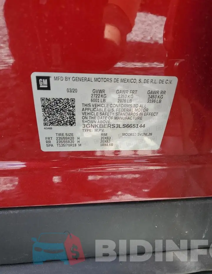 3GNKBERS3LS665144 Photo# 13