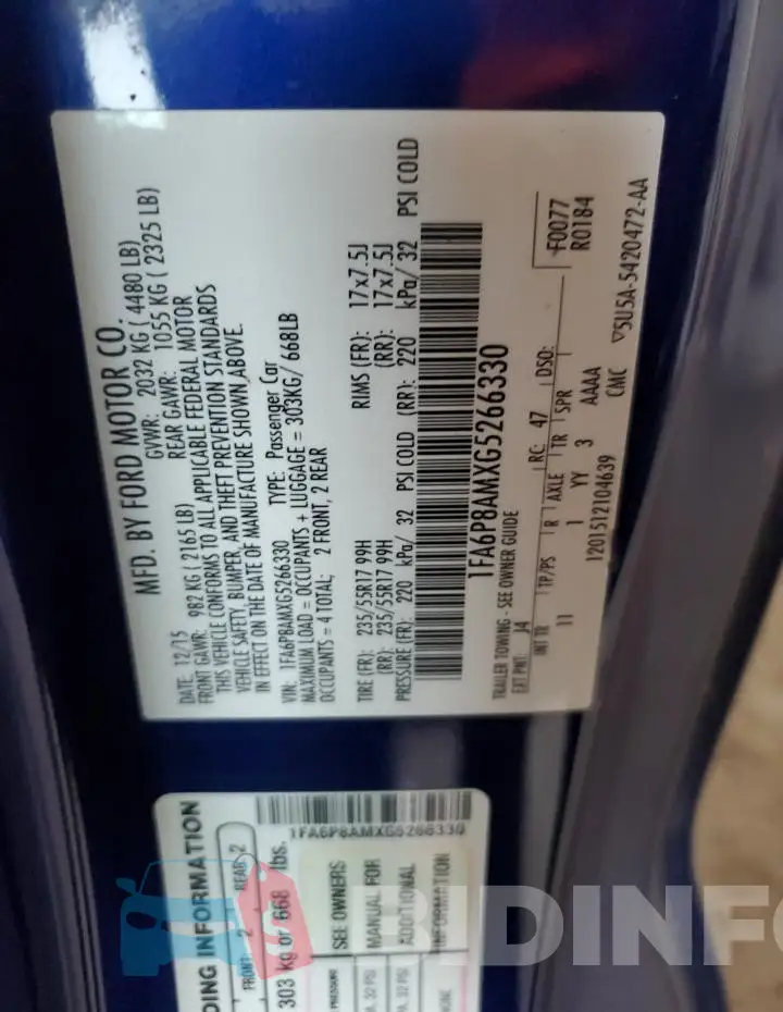 1FA6P8AMXG5266330 Photo# 12