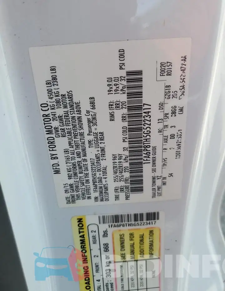 1FA6P8TH5G5223417 Photo# 12