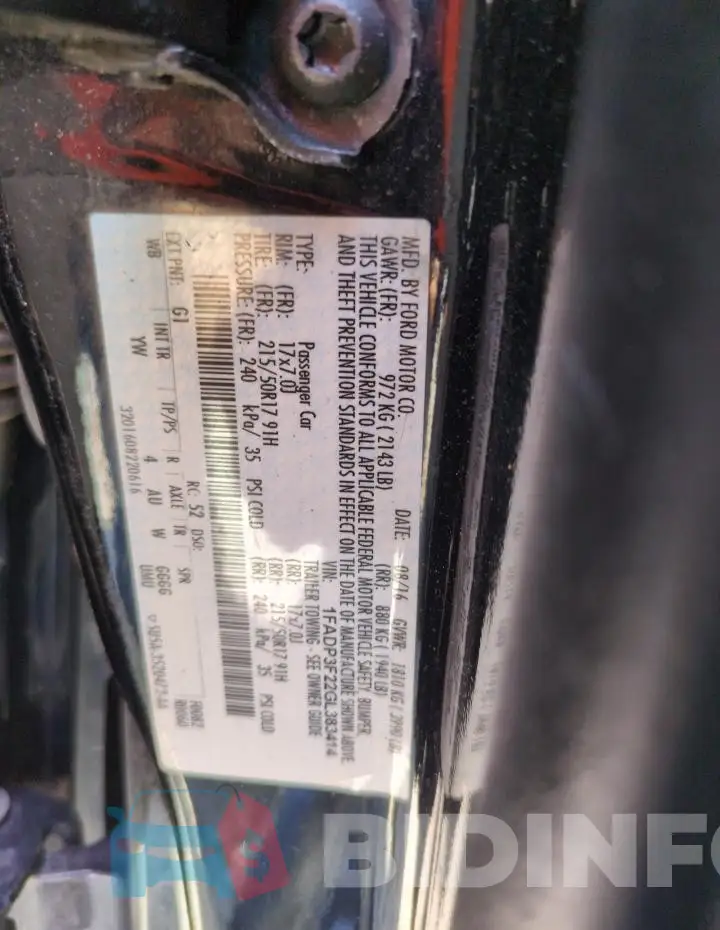 1FADP3F22GL383414 Photo# 12