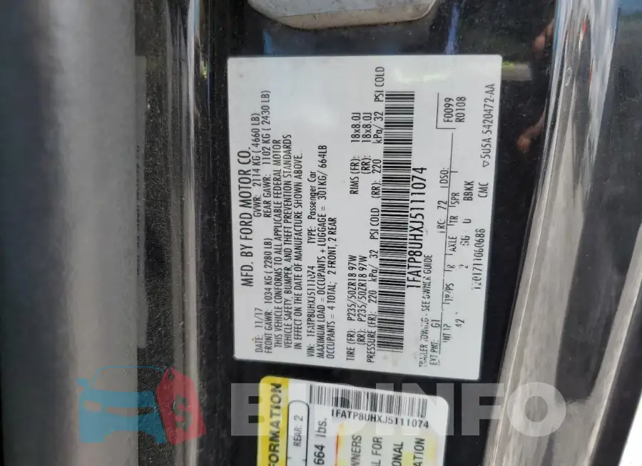 1FATP8UHXJ5111074 Photo# 12