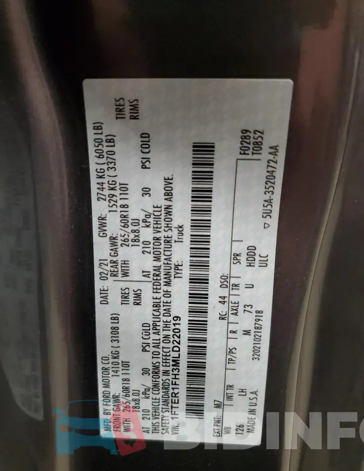 1FTER1FH3MLD22019 Photo# 13