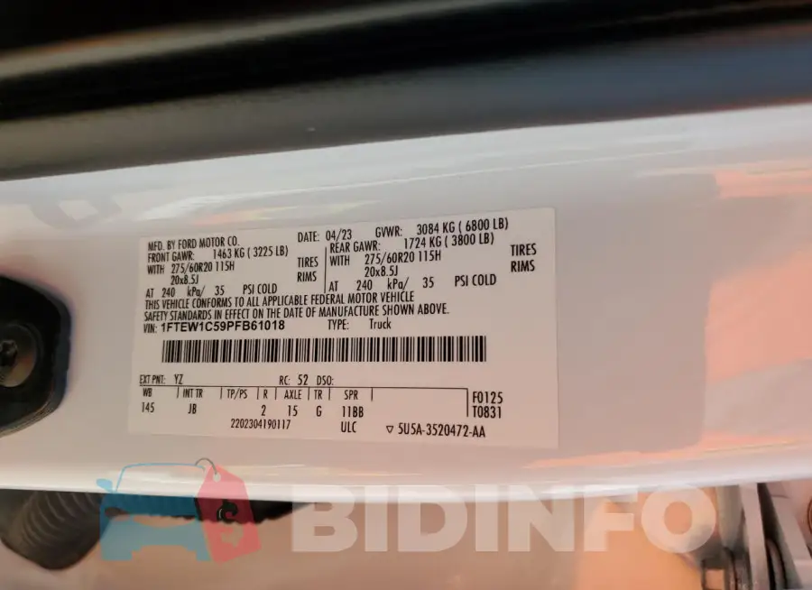 1FTEW1C59PFB61018 Photo# 12