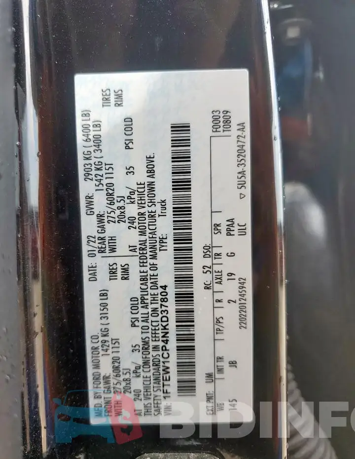 1FTEW1CP4NKD37804 Photo# 13