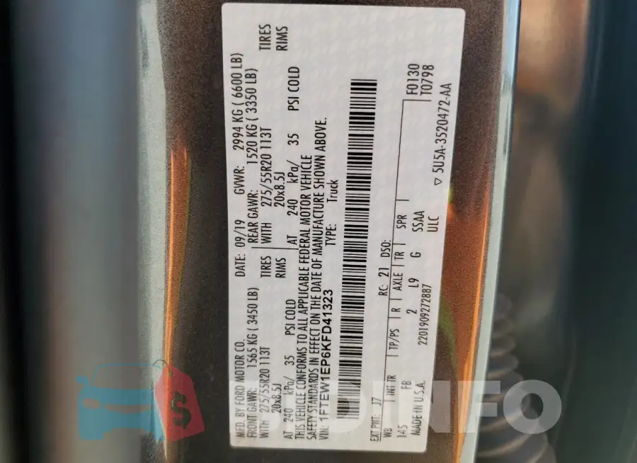 1FTEW1EP6KFD41323 Photo# 12