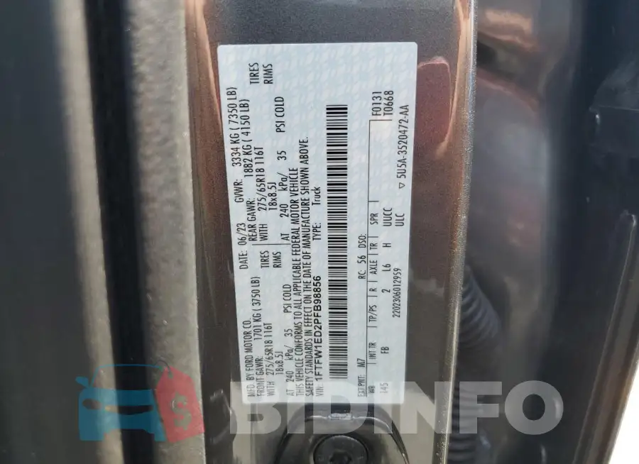1FTFW1ED2PFB98856 Photo# 12