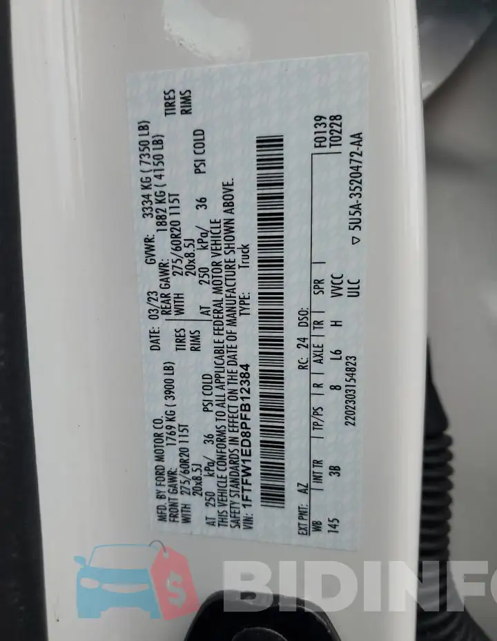 1FTFW1ED8PFB12384 Photo# 12