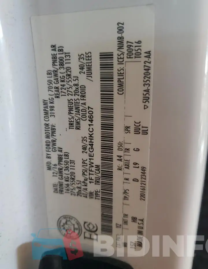 1FTFW1EG4HKC14607 Photo# 13