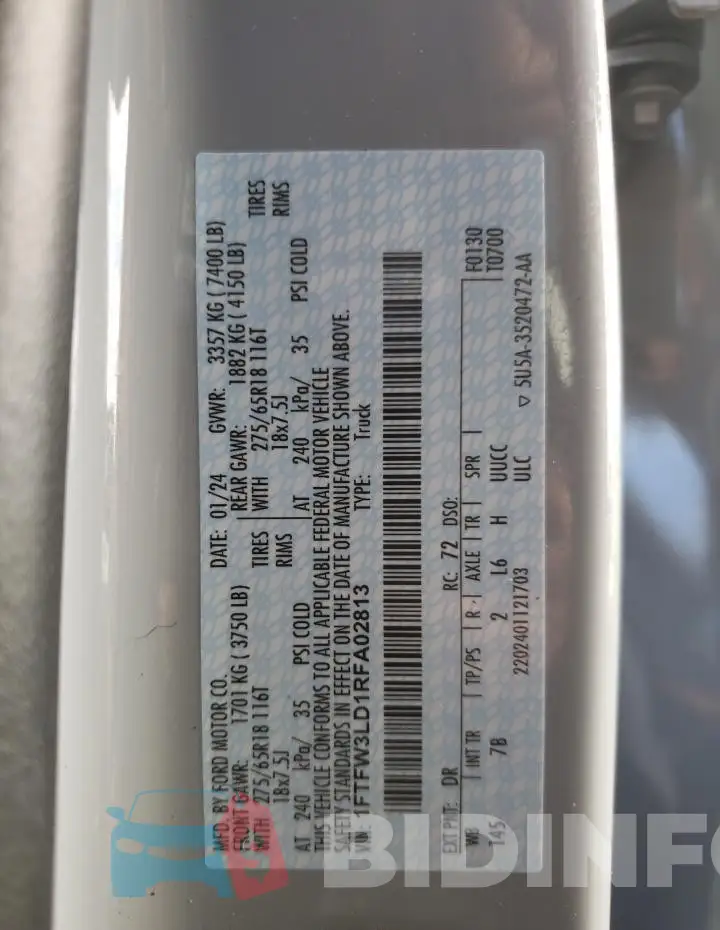 1FTFW3LD1RFA02813 Photo# 12