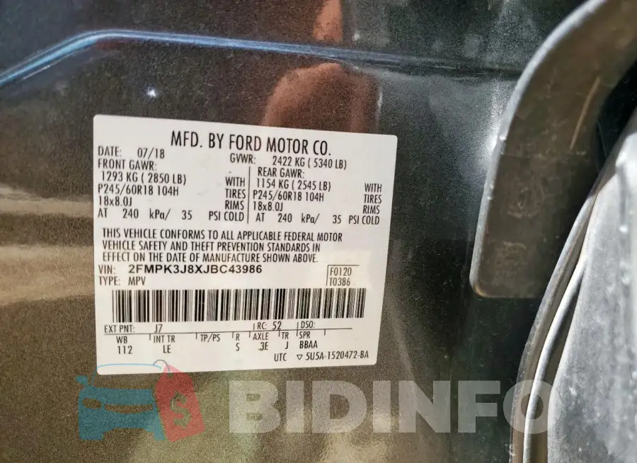 2FMPK3J8XJBC43986 Photo# 14