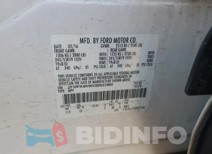 2FMPK4K90GBB23460 Photo# 13