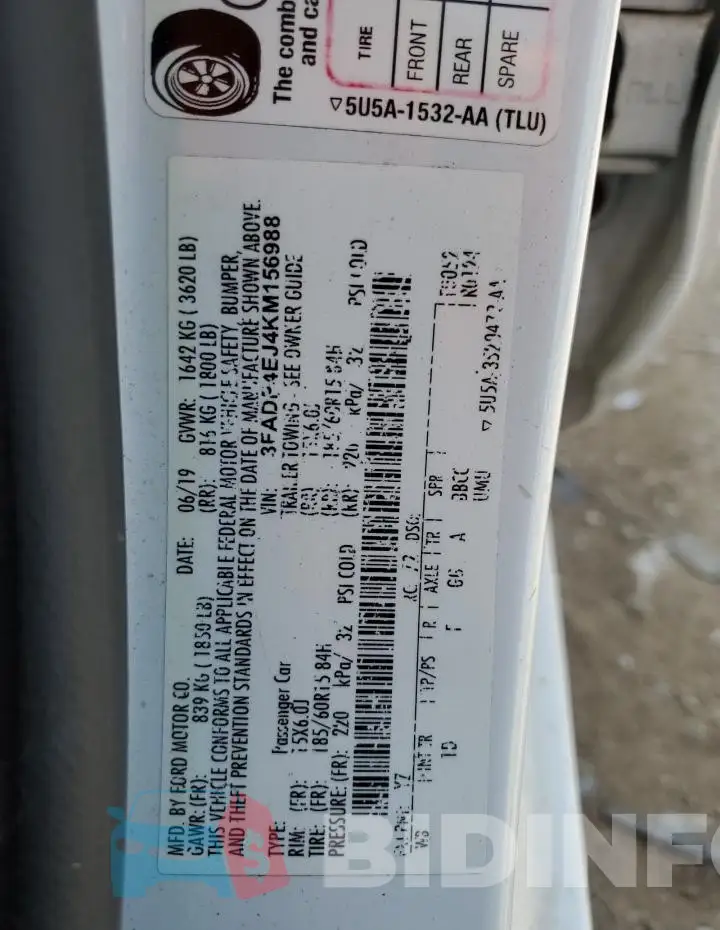 3FADP4EJ4KM156988 Photo# 12