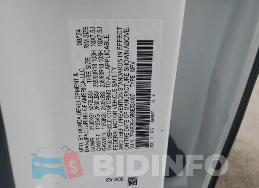 7FARS6H58SE024107 Photo# 13