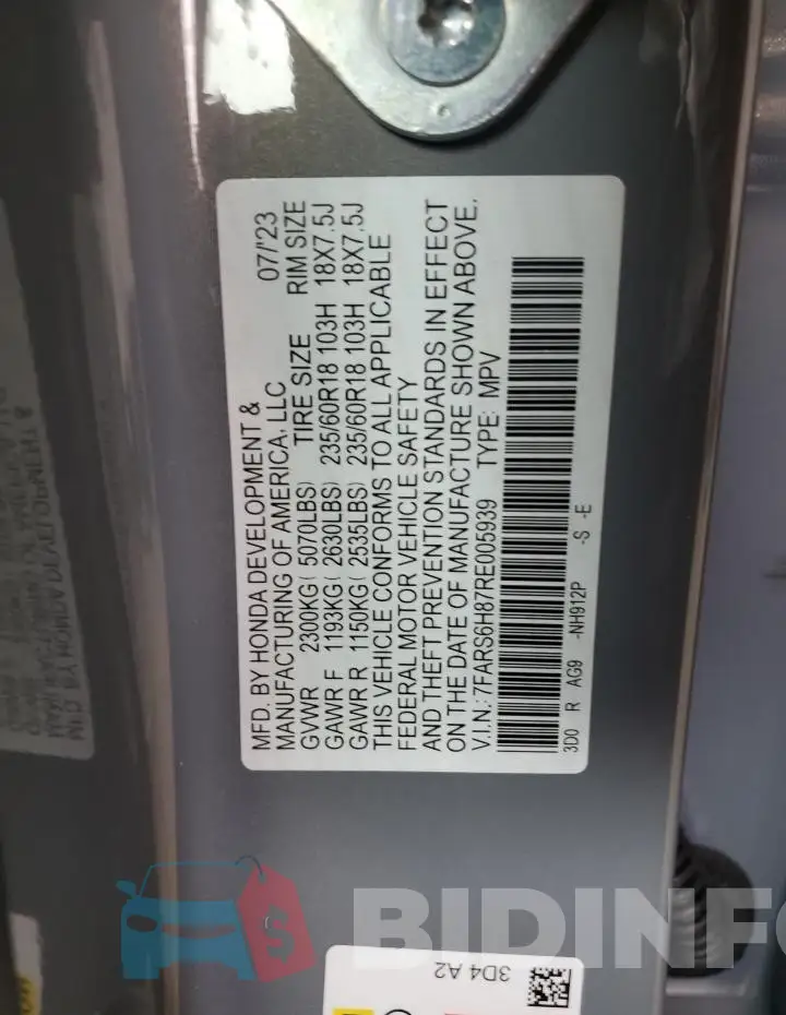 7FARS6H87RE005939 Photo# 13