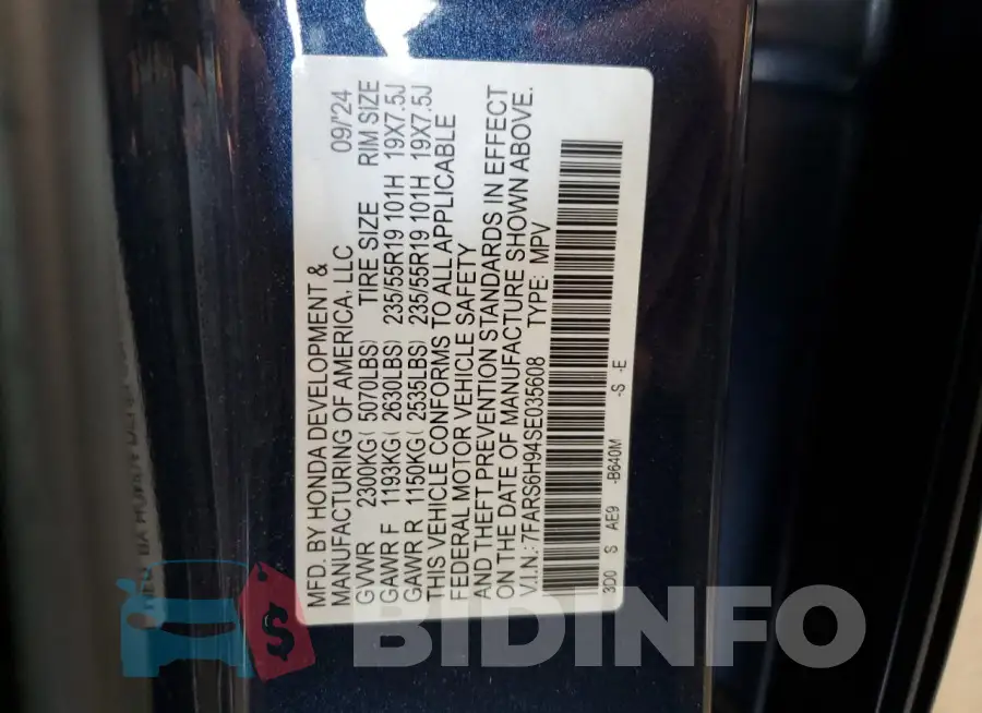 7FARS6H94SE035608 Photo# 14