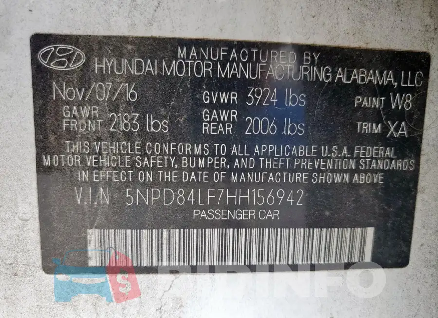 5NPD84LF7HH156942 Photo# 12