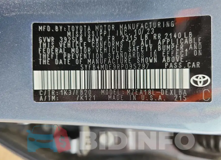 5YFB4MDE9RP095297 Photo# 12