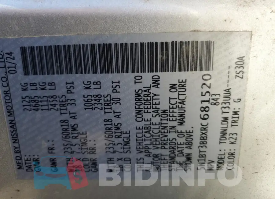 5N1BT3BBXRC681520 Photo# 13
