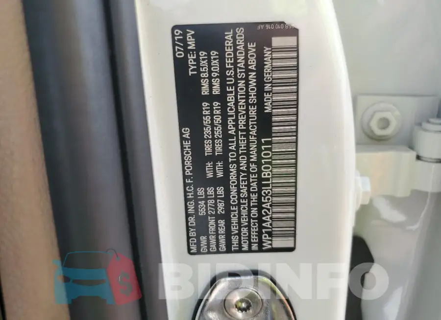 WP1AA2A53LLB01011 Photo# 12