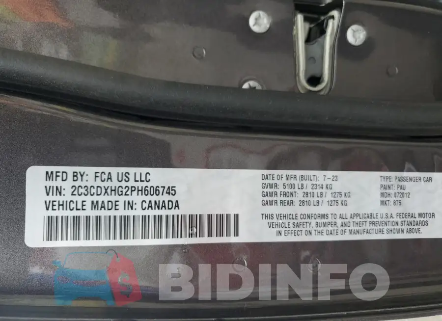 2C3CDXHG2PH606745 Photo# 12