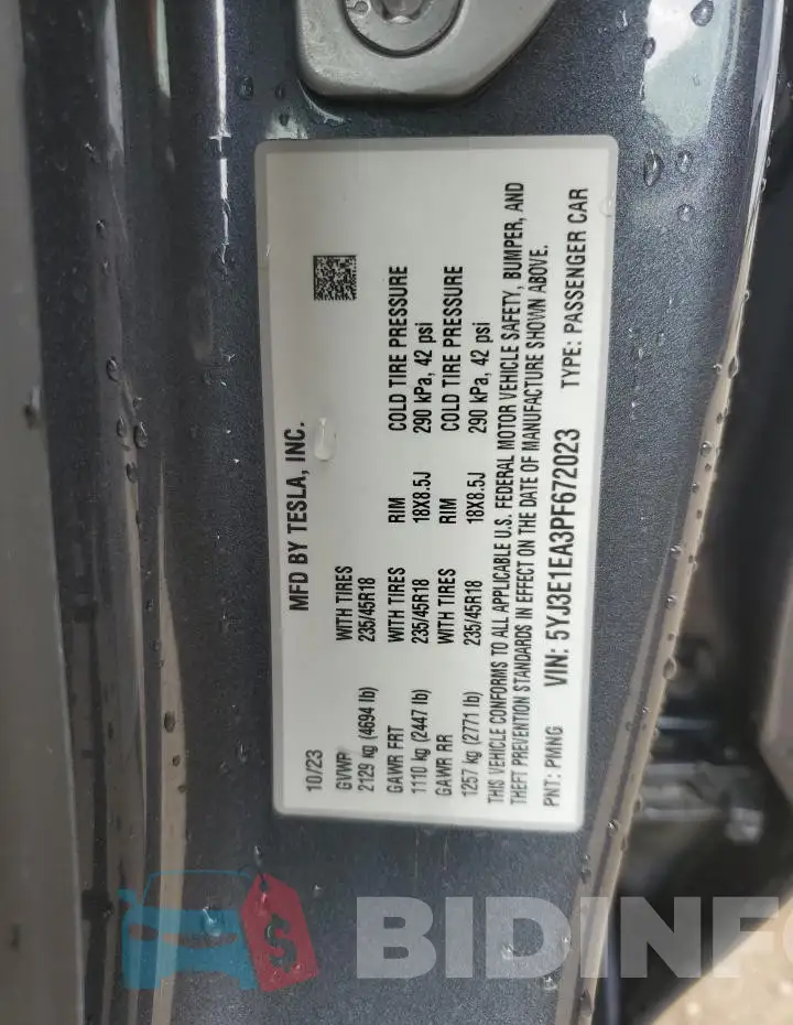 5YJ3E1EA3PF672023 Photo# 12