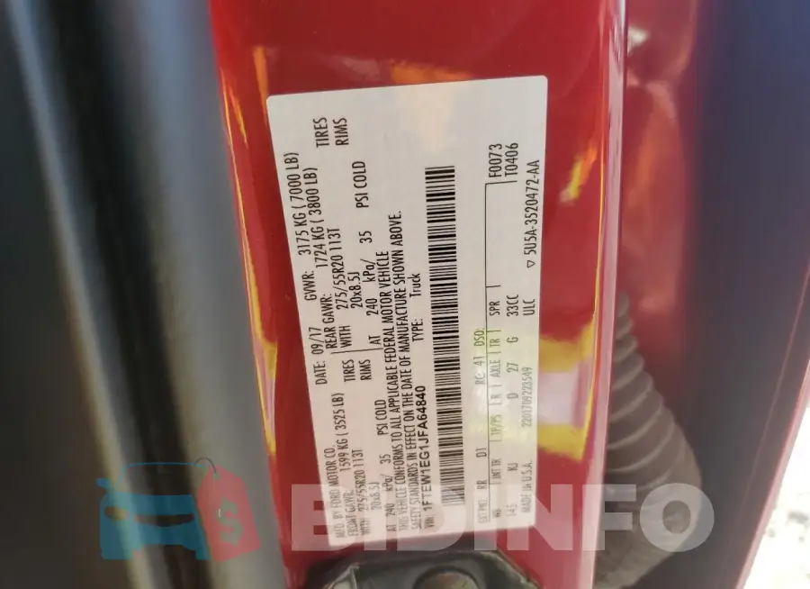 1FTEW1EG1JFA64840 Photo# 12