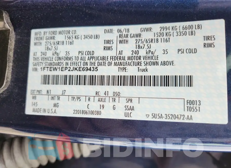 1FTEW1EP2JKE69435 Photo# 12