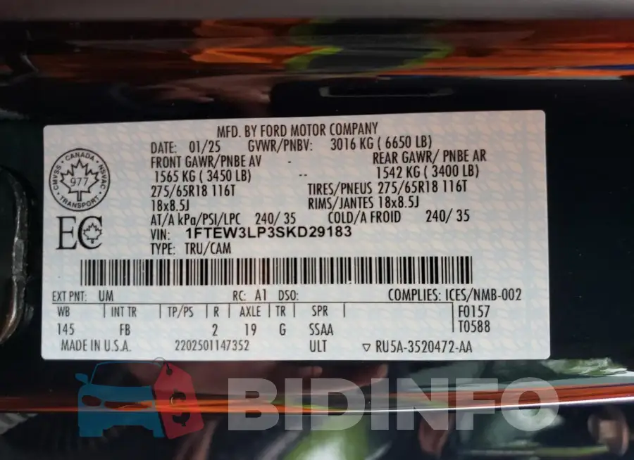 1FTEW3LP3SKD29183 Photo# 12