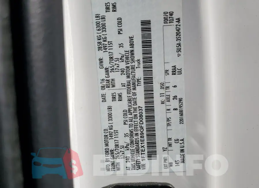 1FTEX1E89GFD08037 Photo# 12