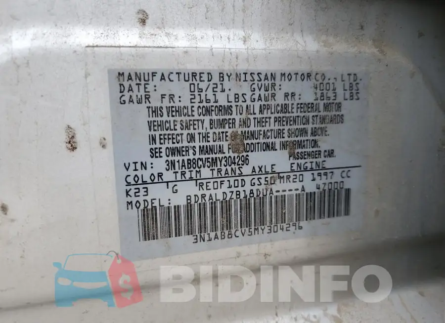 3N1AB8CV5MY304296 Photo# 12