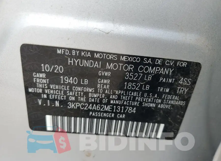 3KPC24A62ME131784 Photo# 12