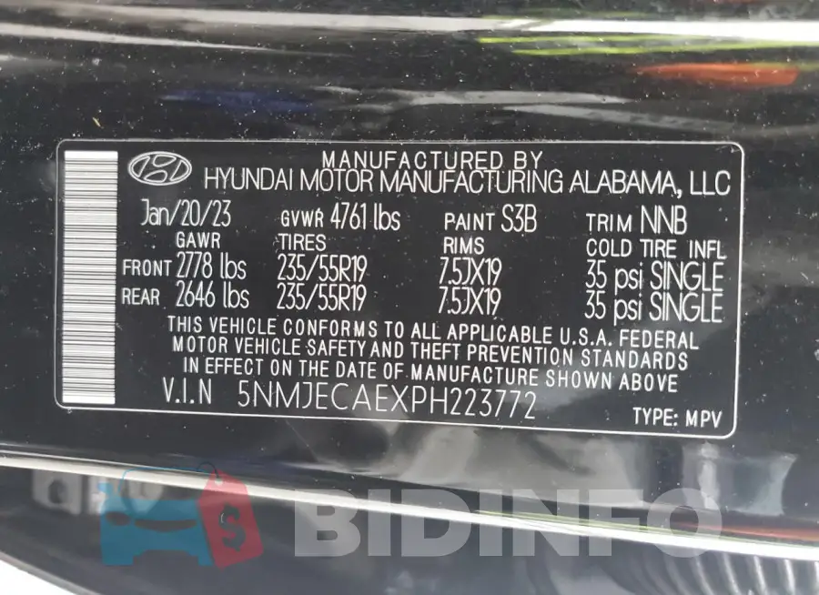 5NMJECAEXPH223772 Photo# 14