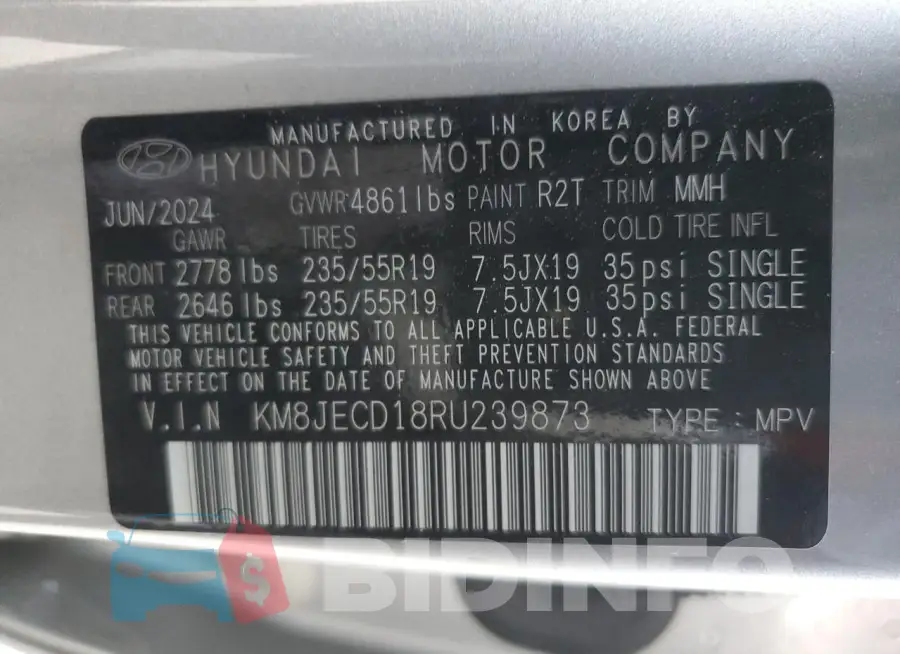 KM8JECD18RU239873 Photo# 13