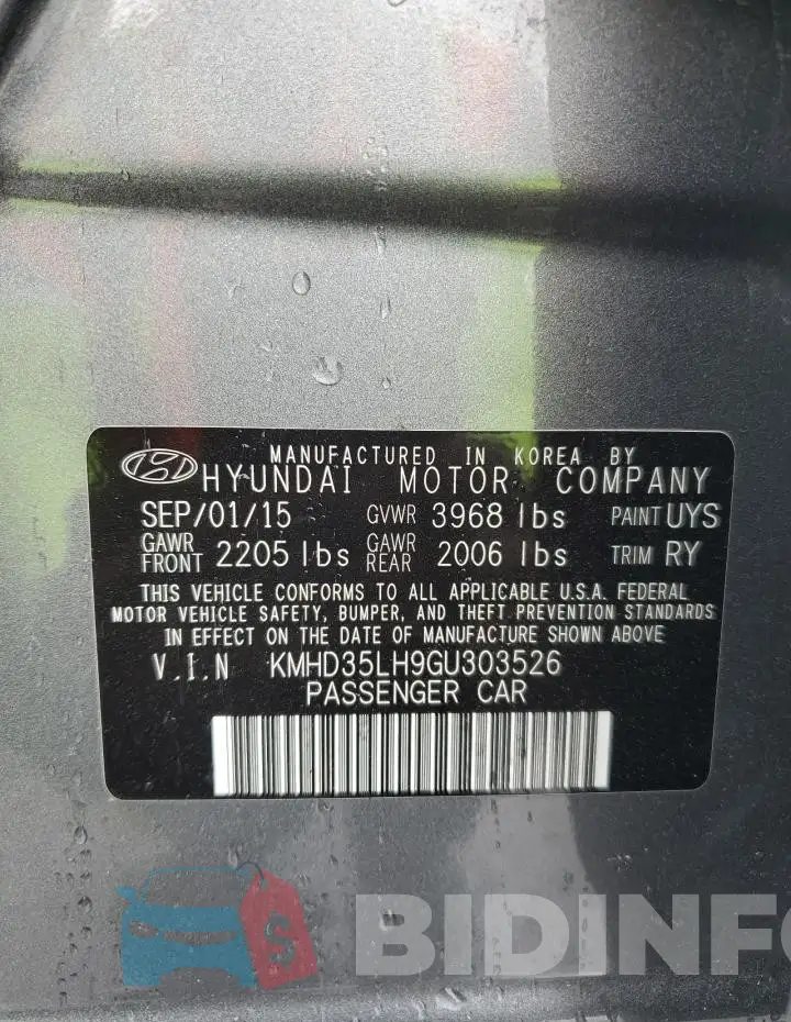KMHD35LH9GU303526 Photo# 12