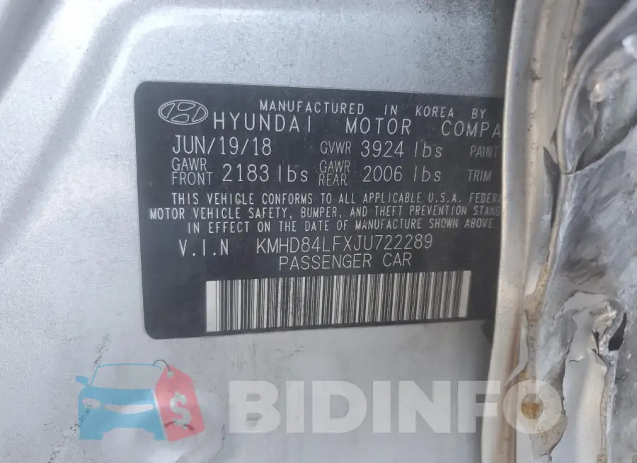 KMHD84LFXJU722289 Photo# 12