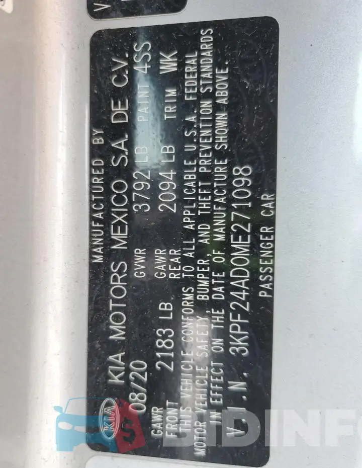 3KPF24AD0ME271098 Photo# 13